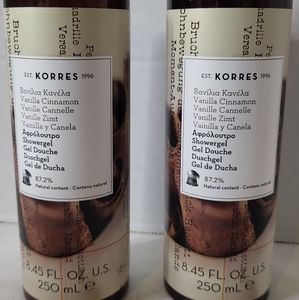 Korres Shower Gel Vanilla Cinnamon Wheat Proteins 87% Natural Content 8.45 oz